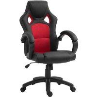 Vinsetto Racing Gaming Chair Swivel Home Office Gamer Chair With Wheels Black, Black