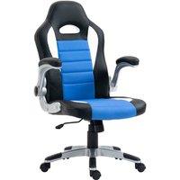 HOMCOM Gaming Chair PU Leather Office Chair Swivel Chair With Tilt Function, Blue, Blue
