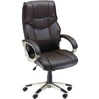 HOMCOM Executive Office Chair Faux Leather ComPUter Desk Chair With Wheel Brown