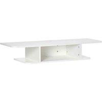 HOMCOM Wall Mounted Tv Stand Entertainment Unit With Storage Shelf - White, White