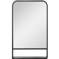 HOMCOM Rectangle Wall Mirror w/ Shelf 86x53cm, Black