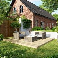 12X12 Power Timber Decking Kit - No Handrails 3.6M X 3.6M , Brown