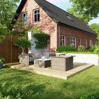 12X14 Power Timber Decking Kit - No Handrails 3.6M X 4.2M , Brown