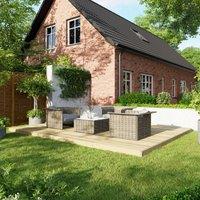 12X16 Power Timber Decking Kit - No Handrails 3.6M X 4.8M , Brown