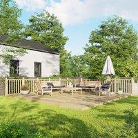 20X20 Power Timber Decking Kit - Handrails On Two Sides 6M X 6M , Brown