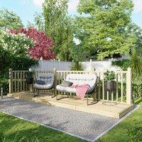 4X16 Power Timber Decking Kit - Handrails On Two Sides 1.2M X 4.8M , Brown