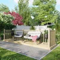4X16 Power Timber Decking Kit - Handrails On Three Sides 1.2M X 4.8M , Brown