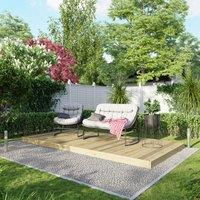 6X12 Power Timber Decking Kit - No Handrails 1.8M X 3.6M , Brown