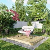 6X8 Power Timber Decking Kit - No Handrails 1.8M X 2.4M , Brown