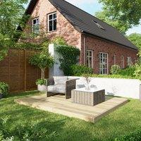 8X10 Power Timber Decking Kit - No Handrails 2.4M X 3M , Brown