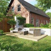 8X14 Power Timber Decking Kit - No Handrails 2.4M X 4.2M , Brown