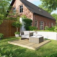 8X8 Power Timber Decking Kit - No Handrails 2.4M X 2.4M , Brown