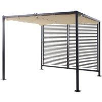 Outsunny Metal Sun Shelter w/ Retractable Canopy, Grey