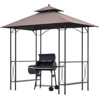 Outsunny 2.5 x 1.5m BBQ Tent Canopy Patio Outdoor Awning Gazebo Party Sun Shelter, Brown