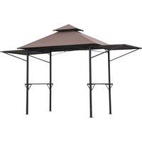 Outsunny Party BBQ Tent Outdoor Camping Patio Canopy Awing Waterproof, Brown