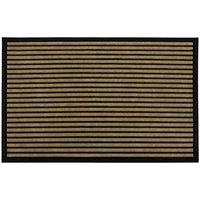 JVL 60x90cm Vienna Rubber Backed Scraper Doormat - Lines, Brown