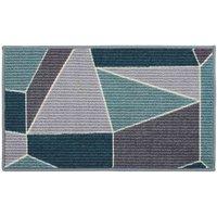 JVL 44x75cm Fiora Machine Washable Door Mat - Duck Egg, Blue