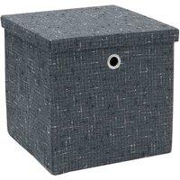 JVL Shadow Foldable Square Fabric Storage Box, Grey