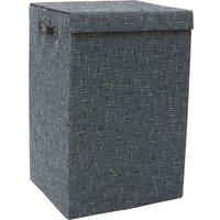JVL Shadow Fabric Foldable Laundry Hamper With Lid, Grey