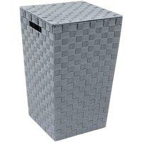 JVL Vichy Square Nylon Laundry Hamper, Grey