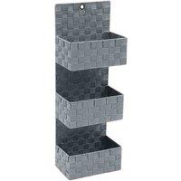 JVL Vichy 3 Tier Nylon Hanging Storage Unit, Grey