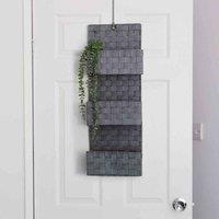 JVL Vichy 3 Tier Nylon Hanging Storage Unit Set Of 2, Grey