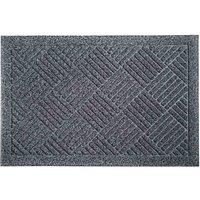 JVL 40x60cm Dirt Defender Scraper Door Mat Squares - Grey, Grey