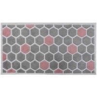 JVL 57x100cm Solemate Hand Carved Honeycomb Door Mat, Grey