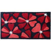 JVL 57x100cm Solemate Hand Carved Posy Door Mat, Red