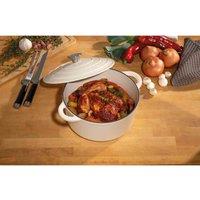 Robert Dyas 26Cm Cast Iron Casserole Pan - Cream, Cream