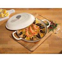 Robert Dyas 30cm Cast Iron Casserole Pan - Cream, Cream