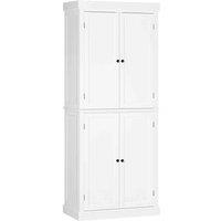 HOMCOM Modern Kitchen Storage Cabinet 6-tier Shelves - White, White