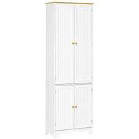 HOMCOM Freestanding Kitchen Cupboard 4-door Storage Cabinet With 4 Shelves - White, White