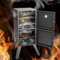 Tectake Smoker With Temparature Display Black, Black