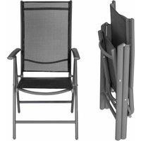 Tectake Folding Aluminium Garden Chairs Set Of 4 Black