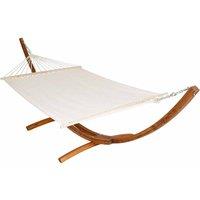 Tectake Hammock XXL With Wooden Frame For 2 Persons White