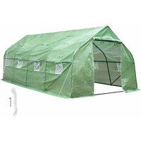 Tectake Polytunnel Greenhouse Tent With 8 Windows 600X300X205cm Green, Green