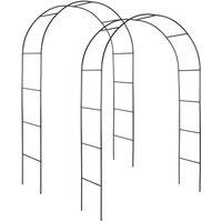 Tectake 2 Garden Arches Approx. 240cm Green, Green