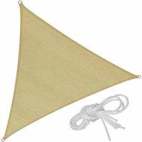 Tectake Sun Shade Sail Triangular Cream, Cream