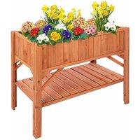 Tectake Raised Bed With Storage Brown, Brown