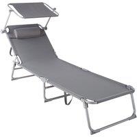 Tectake Sun Lounger Chloe Grey, Grey