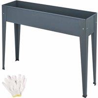 Tectake Raised Bed Calendula With Drainage Hole 98.5X26X82.5cm Black, Black