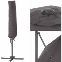 Tectake Parasol Daria With Protective Cover Grey, Grey