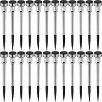 Tectake 24 LED Solar Garden Lights Multicolour Silver, Silver