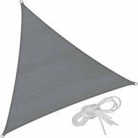 Tectake Sun Shade Sail Triangular Grey, Grey
