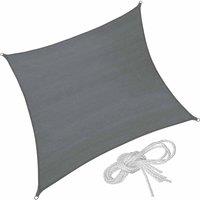 Tectake Sun Shade Sail Square Grey, Grey