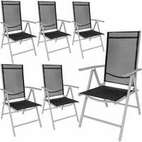 Tectake 6 Aluminium Garden Chairs Silver