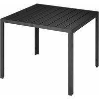 Tectake Aluminium Garden Table With Adjustable Feet 90X90X74.5cm Black, Black
