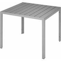 Tectake Aluminium Garden Table With Adjustable Feet 90X90X74.5cm Silver, Silver