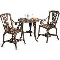 Garden Gear 3pc Rose Bistro Furniture Set Bronze, Brown